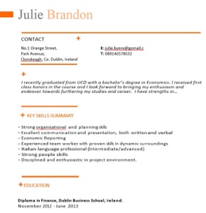 CV Template for Marketing