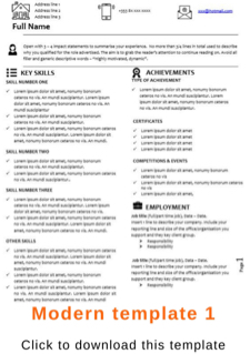 Modern CV template 1