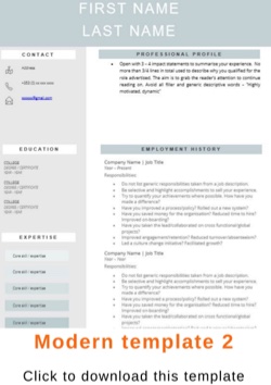Modern CV template 2