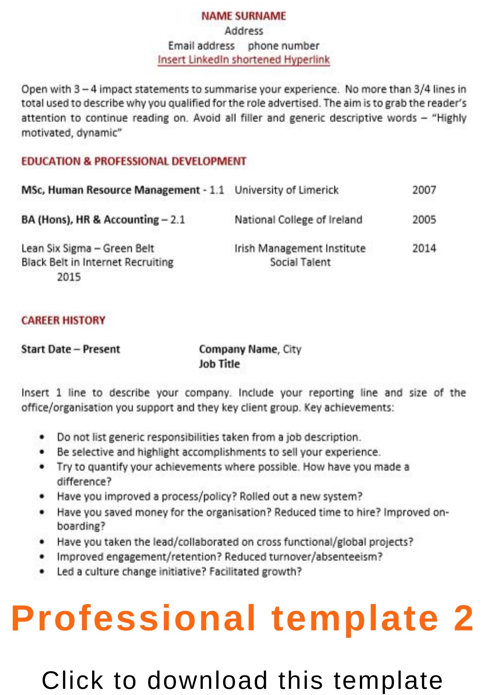 Finance Resume Template Word from www.recruiters.ie
